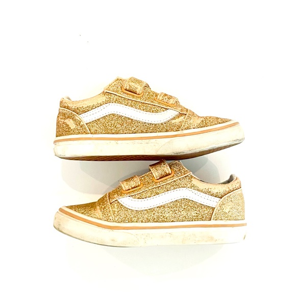 Vans Other - Vans gold glitter Velcro sneakers